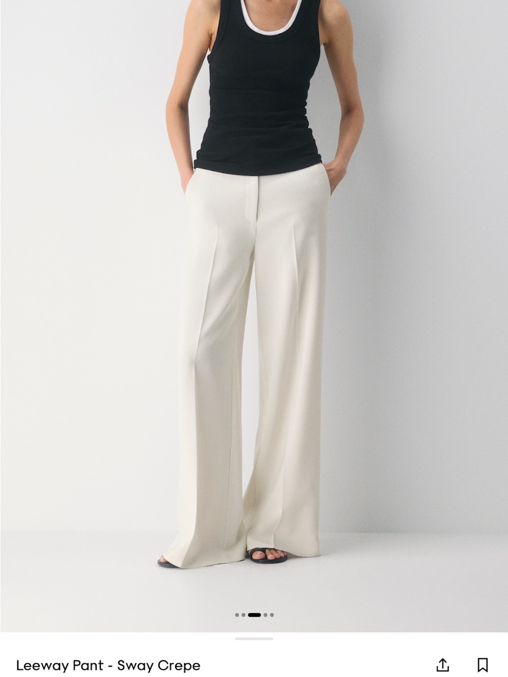 Babaton Leeway Wide-Leg Crepe Pants in Ivory